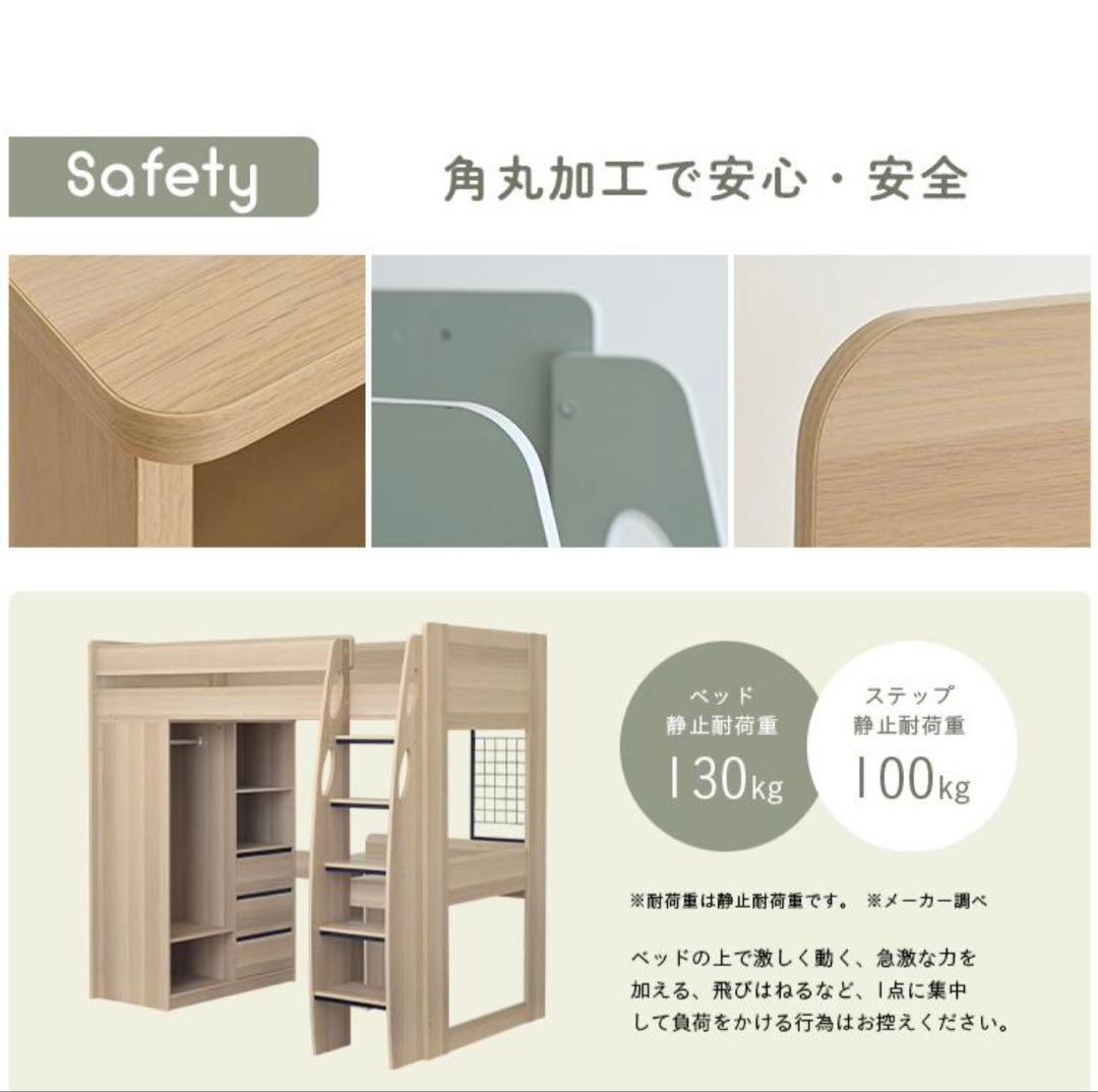 組み立て簡単！短期間しか使わないからお安く。 Mikey ロフトベッド ホワイト