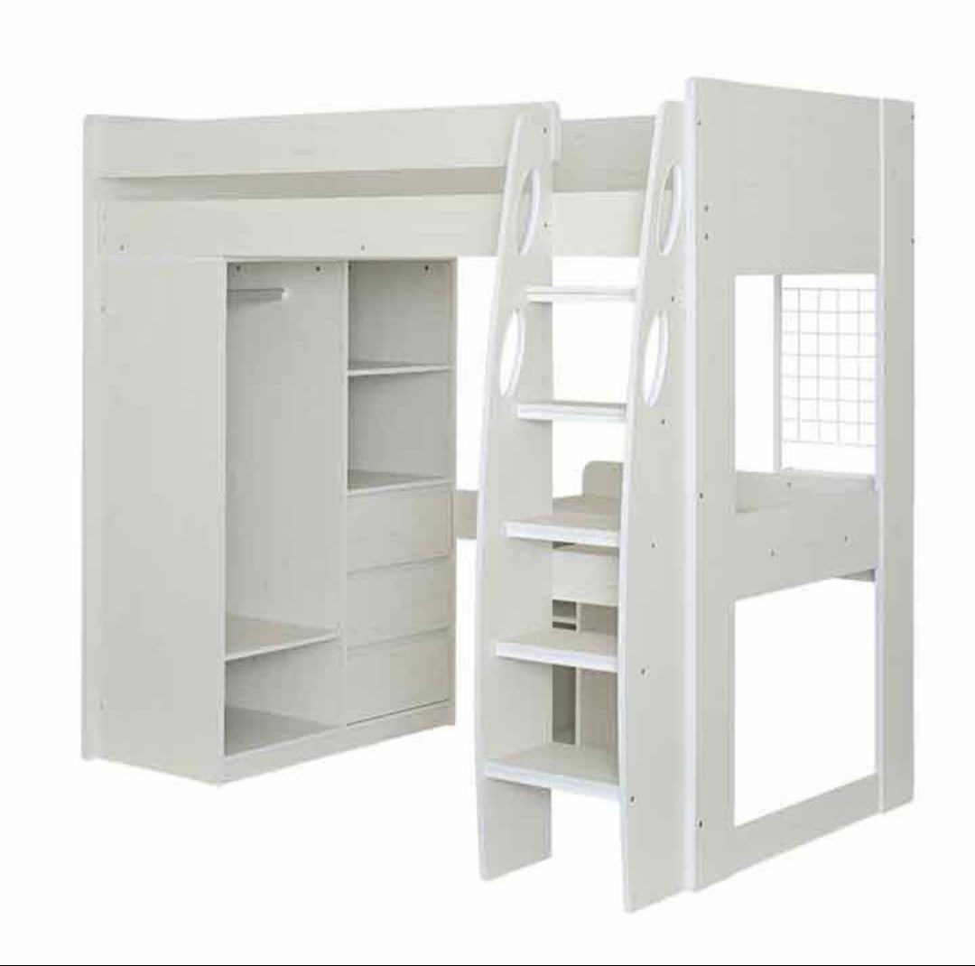 組み立て簡単！短期間しか使わないからお安く。 Mikey ロフトベッド ホワイト