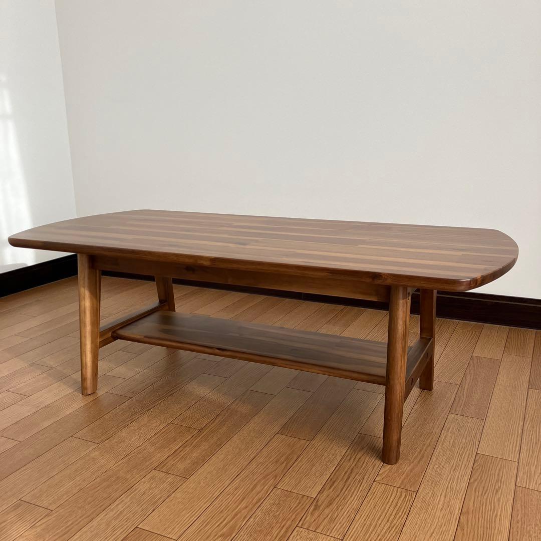 ウニコ unico スウェラ 木製 ローテーブル 下棚付き ブラウン - メルカリ