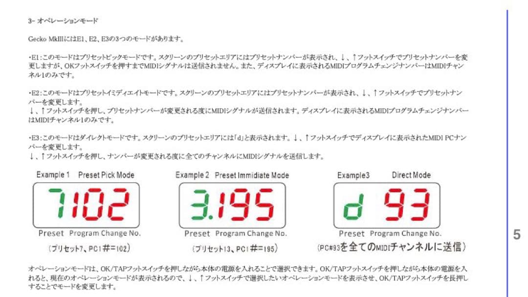 ONE CONTROL Gecko MKIII MIDIプログラムチェンジャー