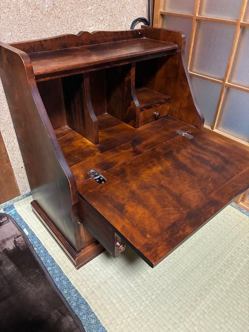 ライティングビューロー　文机　えぞインテリア　アンティーク家具