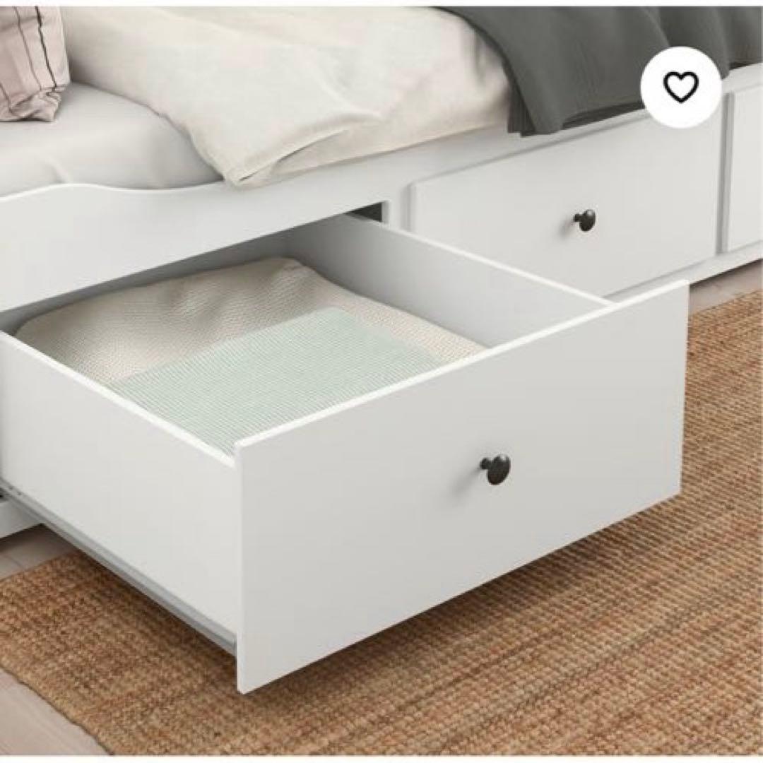 [美品]IKEA HEMNES シングルベッドフレーム ホワイト