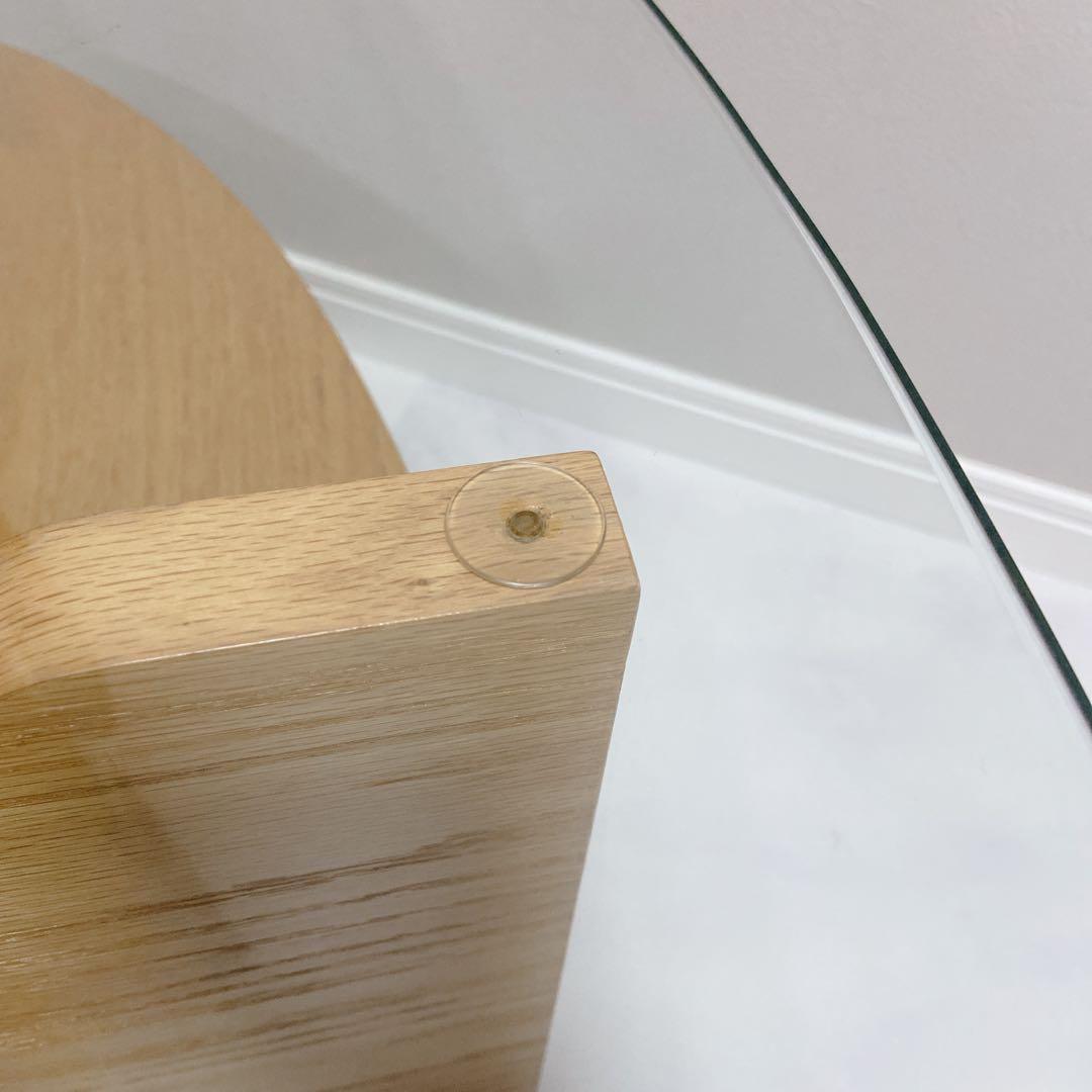 東谷 LE-454NA ガラストップ オーバルテーブル ナチュラル 美品