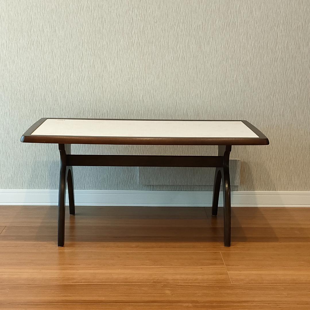 カリモク　サイドテーブル　センターテーブル　花柄　リビングテーブル