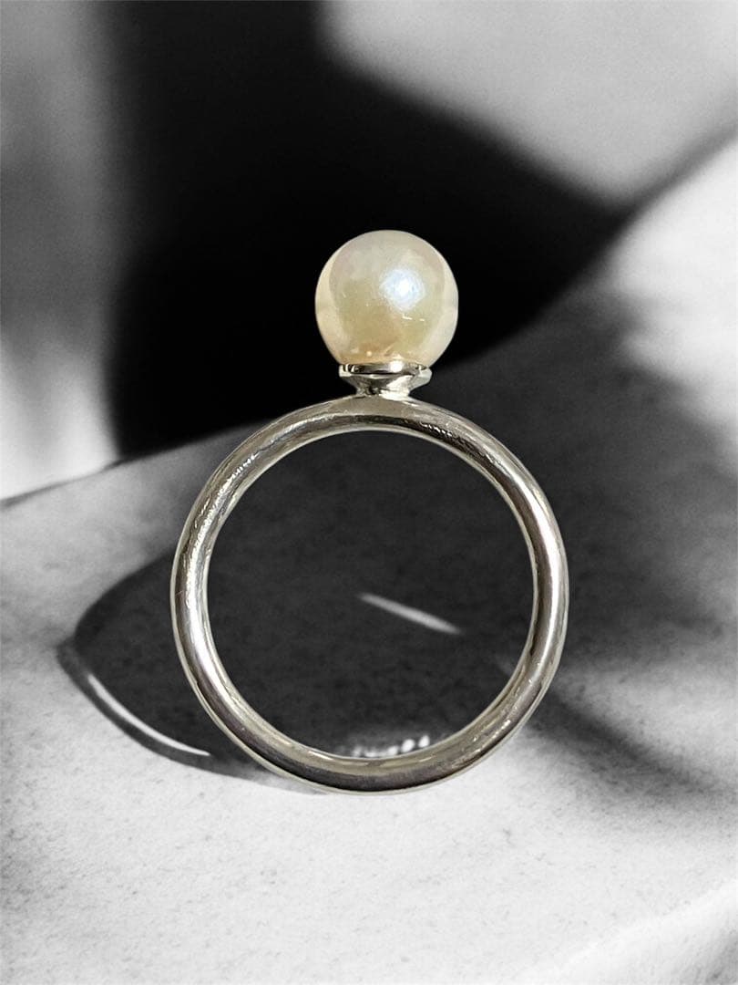 ハンドメイド　シルバー950 あこやパールリング