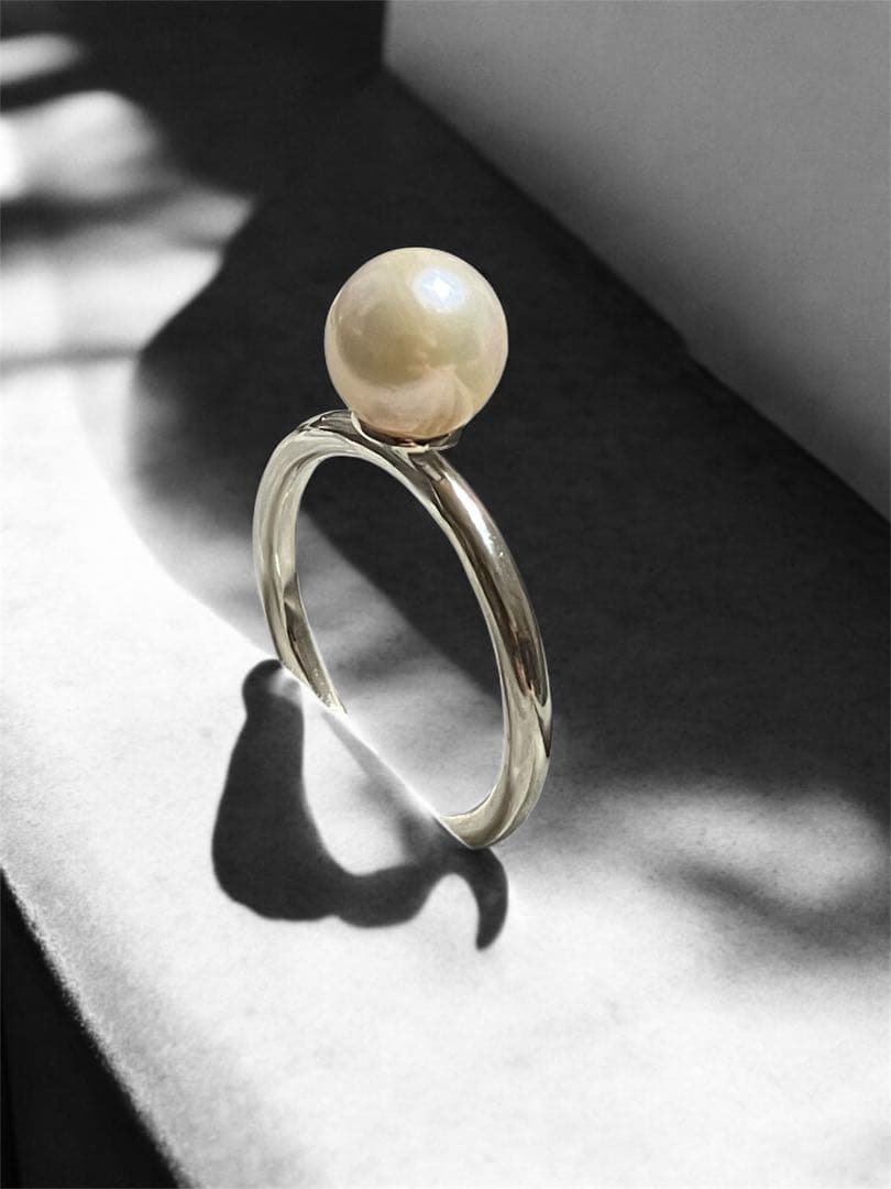ハンドメイド　シルバー950 あこやパールリング