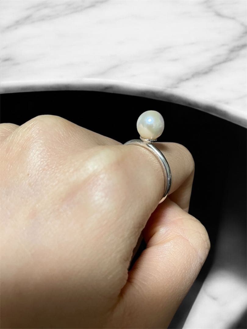 ハンドメイド　シルバー950 あこやパールリング