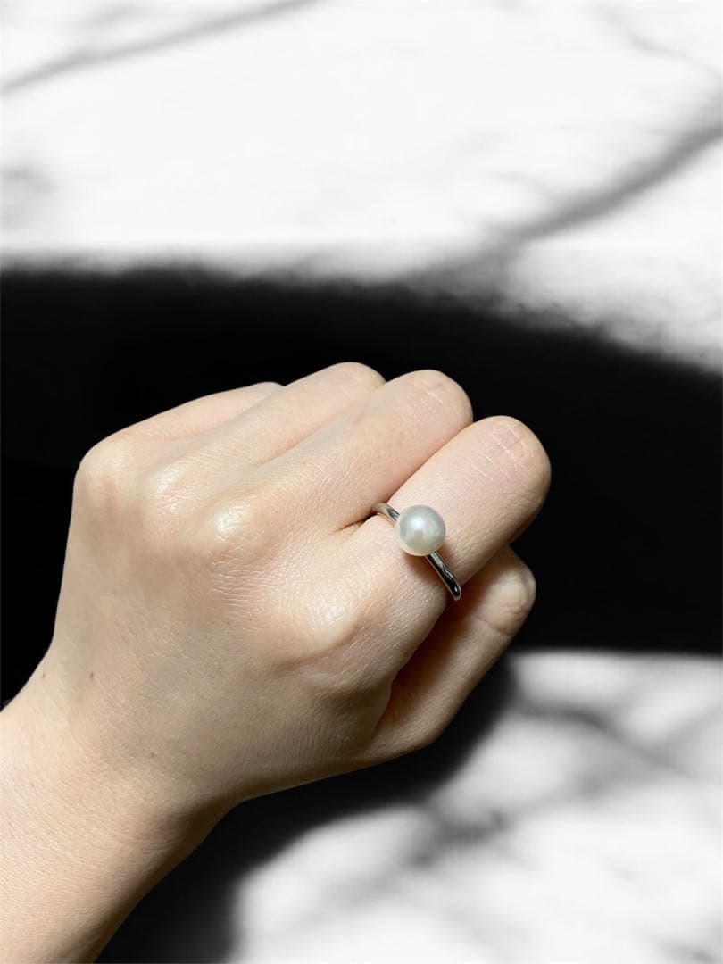 ハンドメイド　シルバー950 あこやパールリング