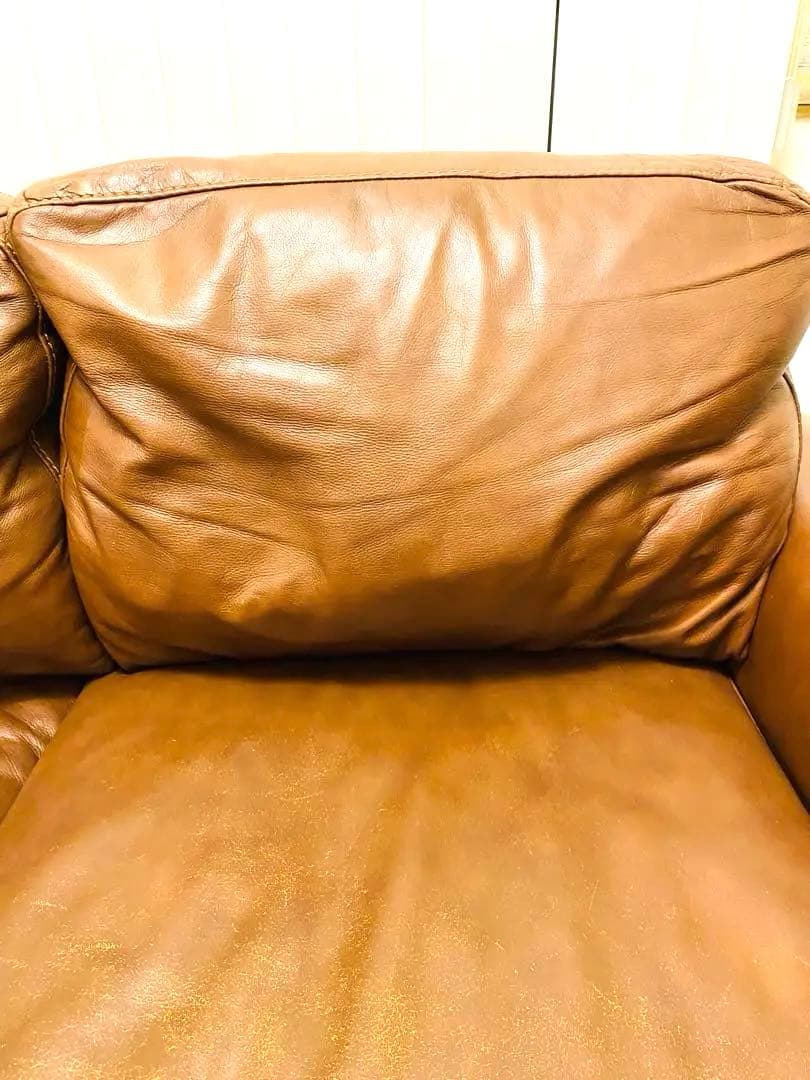 ✨引越し整理品✨【ウニコ】MOLN レザーソファー 3人掛け ダークブラウン