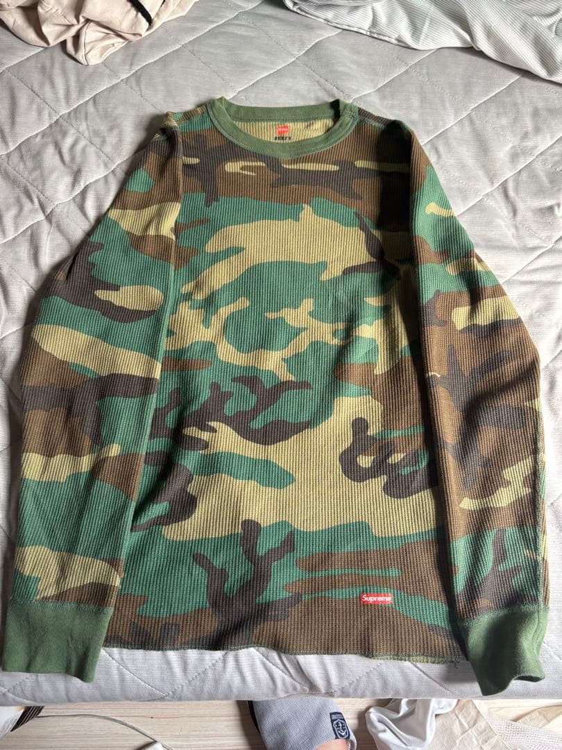 個人装備 supreme hanes camo thermal top Supreme x Hanes Crew Neck Thermal Top | Green | FARFETCH