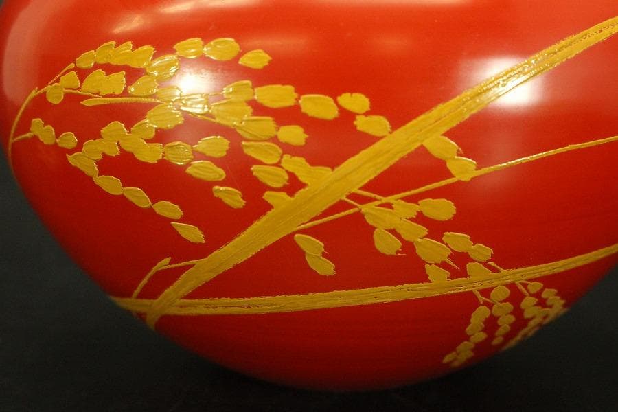 茶道具 托鉢 朱塗 菓子器 竹内栖鳳画 共箱(A872)