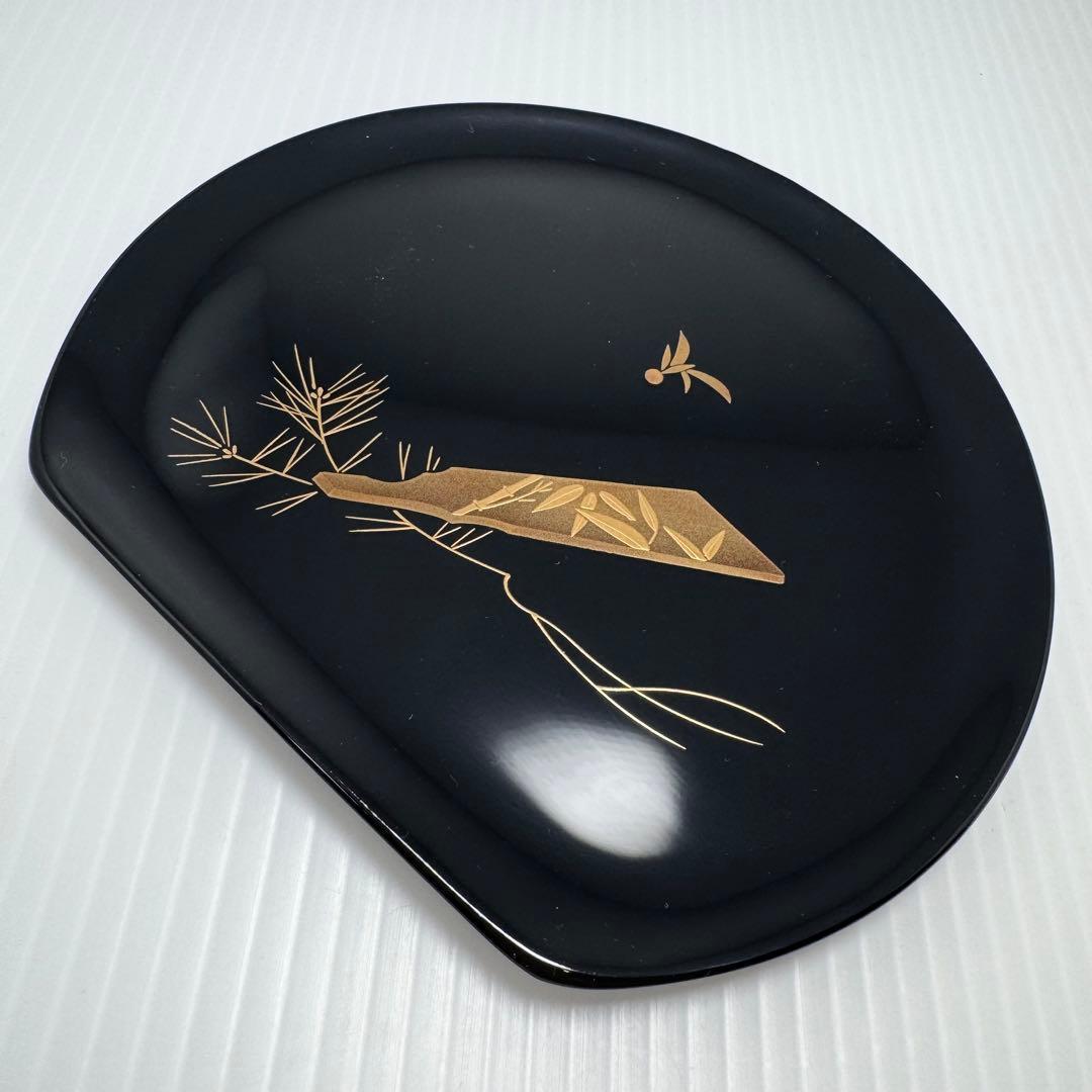 新品 輪島塗 銘々皿 5枚セット 蒔絵 和皿 漆器 菓子皿 和柄 共箱 説明書