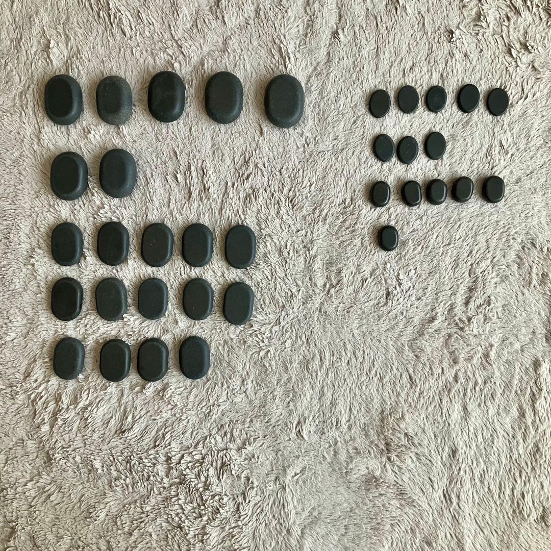 ホットストーンストーンウォーマーマッサージセット 35個エステオイルアロマ