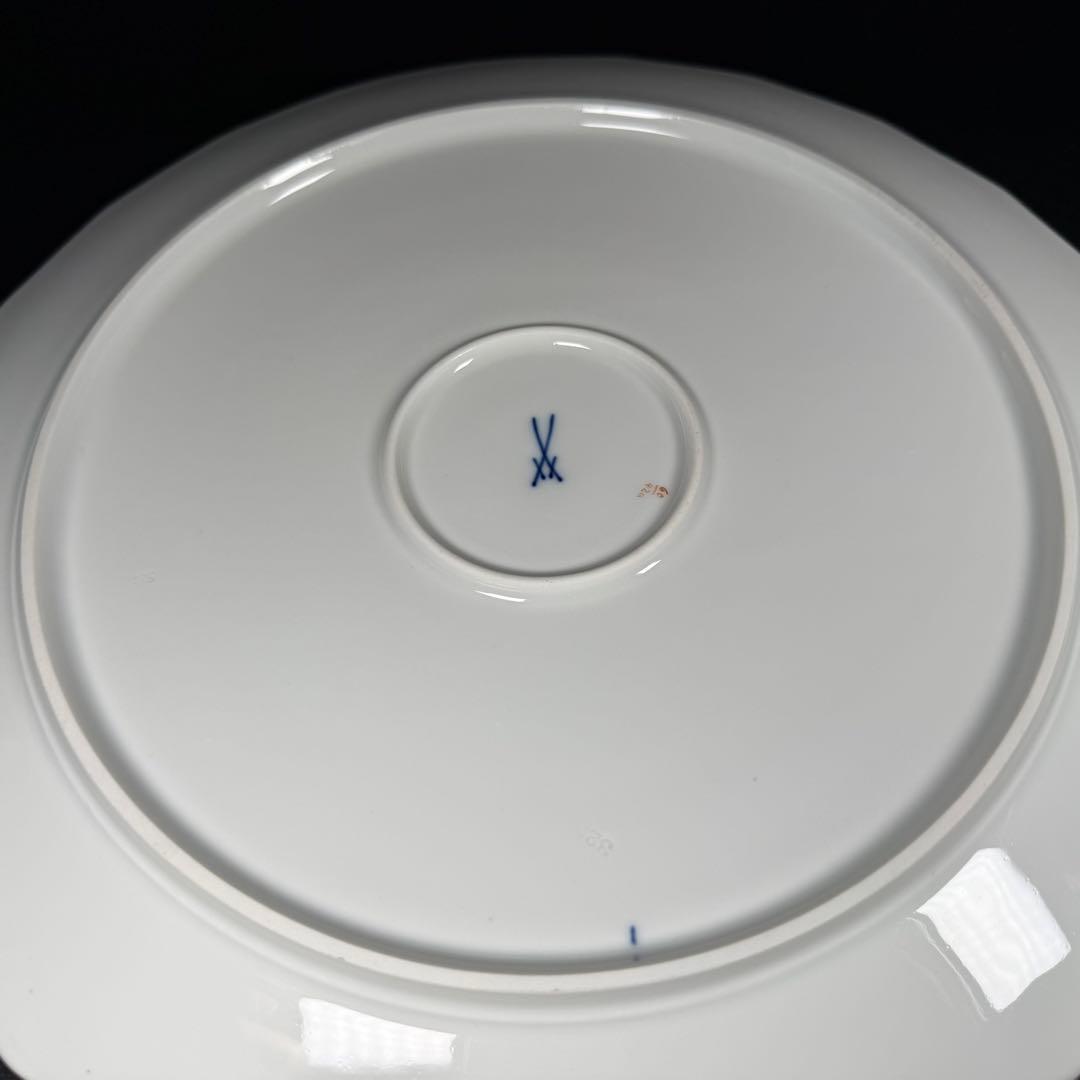 未使用 マイセン 金彩 2つ花 アネモネグランドプレート(34cm)1枚、1級