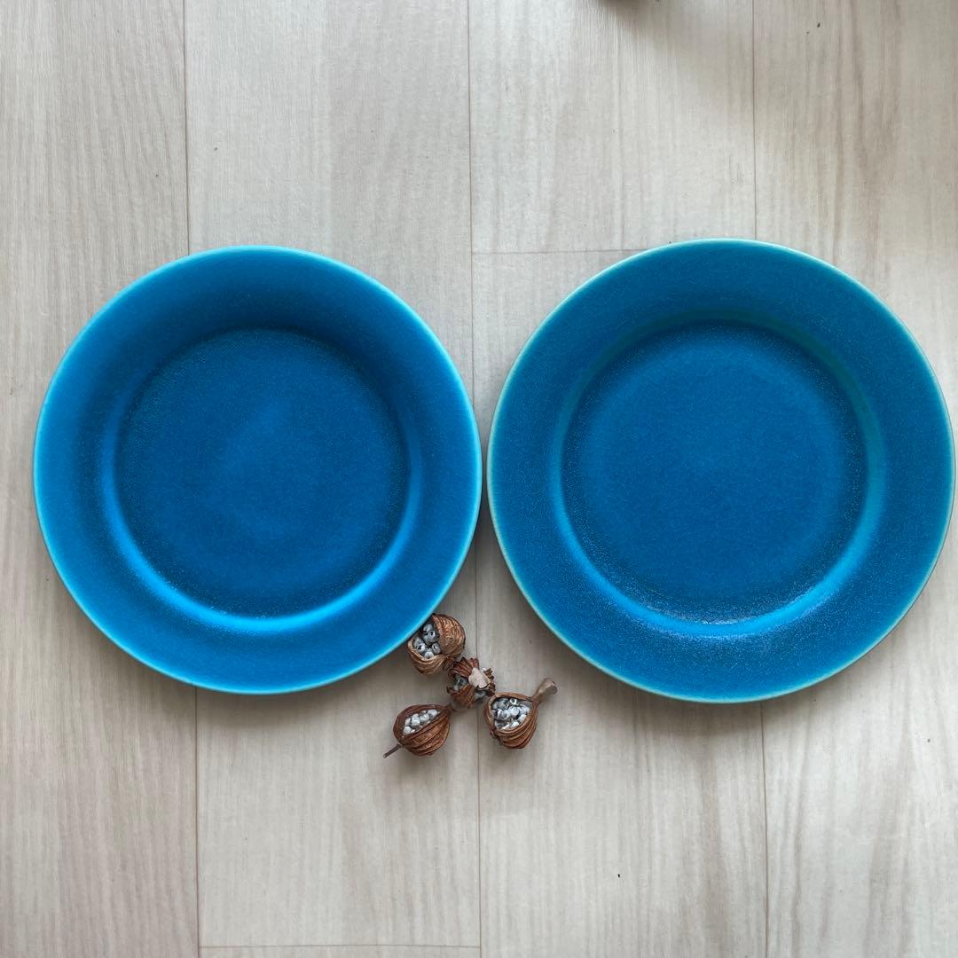 金城有美子 サンゴブルー皿 やちむん 2枚セット - メルカリ