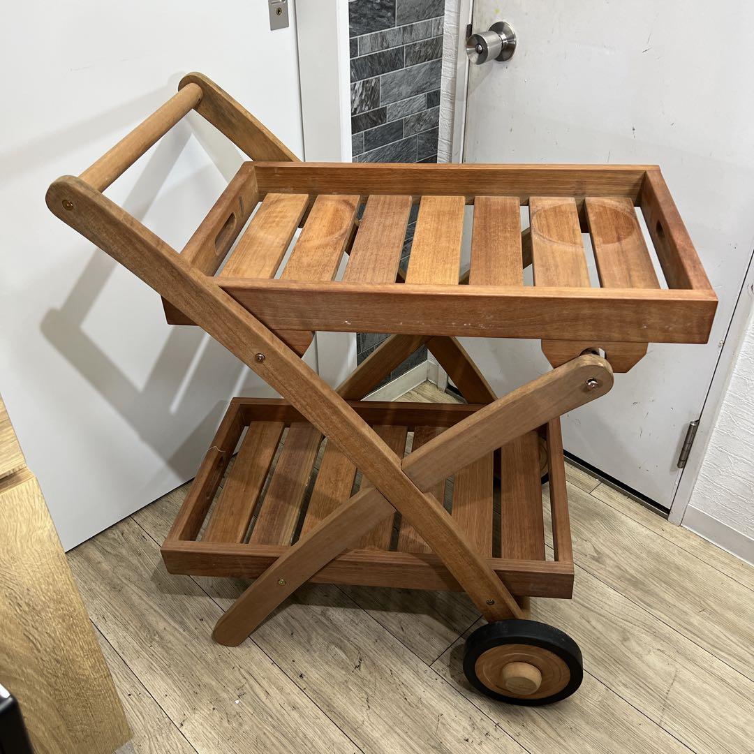 【未使用】希少　KOIZUMI　アンティーク　2段ワゴン　キッチン　ＢＢＱ　木製