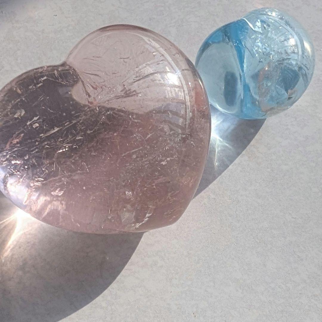 【美品】イーダーオーバーシュタイン磨きのモルガナイトとブルートパーズ