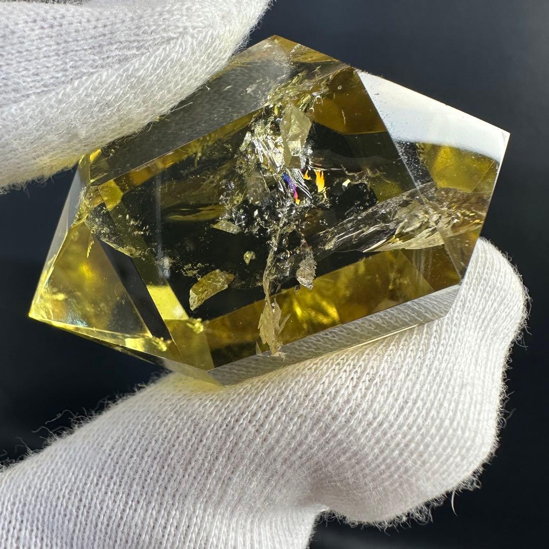 【金運】虹☆シトリンダブルポイント ☆黄水晶 ☆ブルーエンジェルラダーA1018