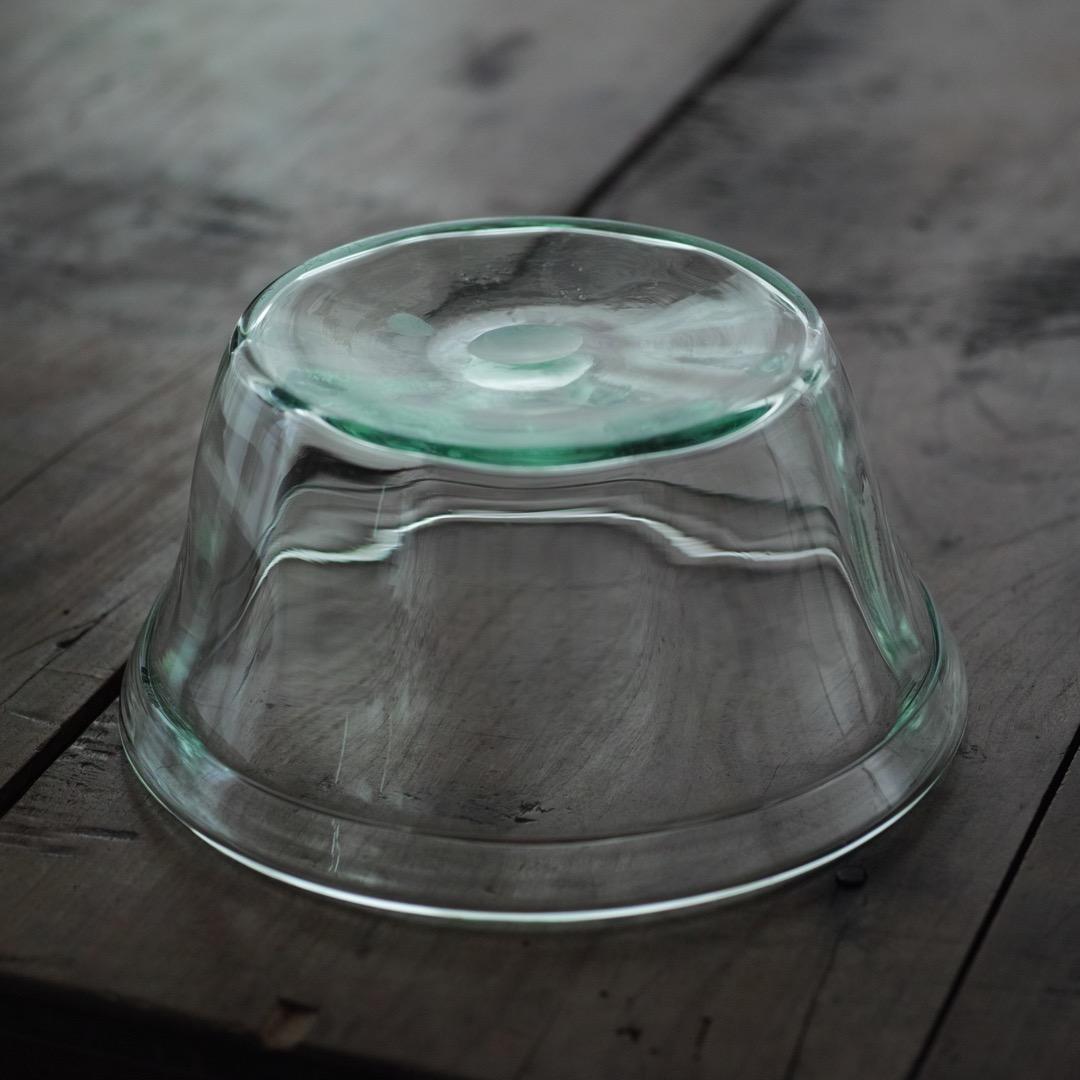 18-19世紀 スウェーデン 古い手吹きの色ガラスボウル鉢 アンティーク