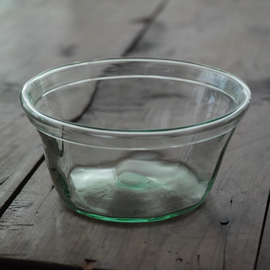 18-19世紀 スウェーデン 古い手吹きの色ガラスボウル鉢 アンティーク