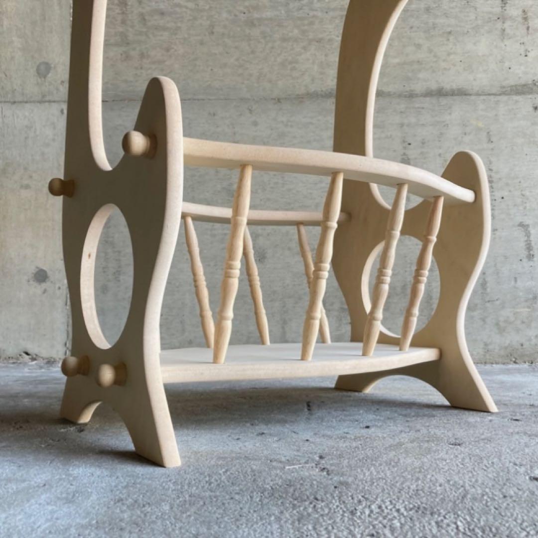 サイドテーブル マガジンラック 飾り台 花台 トールペイント 花柄 木製 レトロ