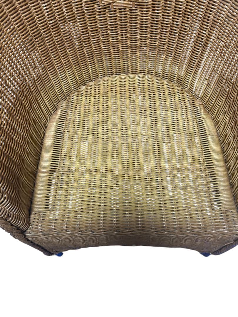 昭和レトロ　カザマ　アーチ型ラタンチェア アームチェア