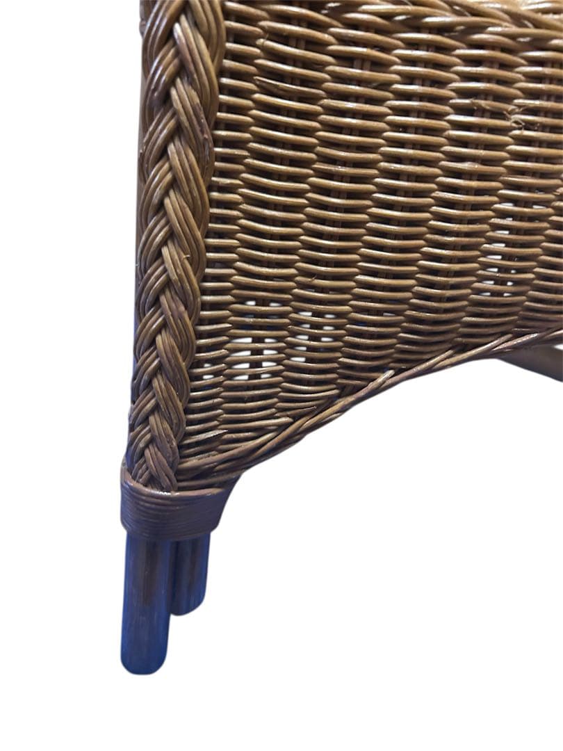 昭和レトロ　カザマ　アーチ型ラタンチェア アームチェア