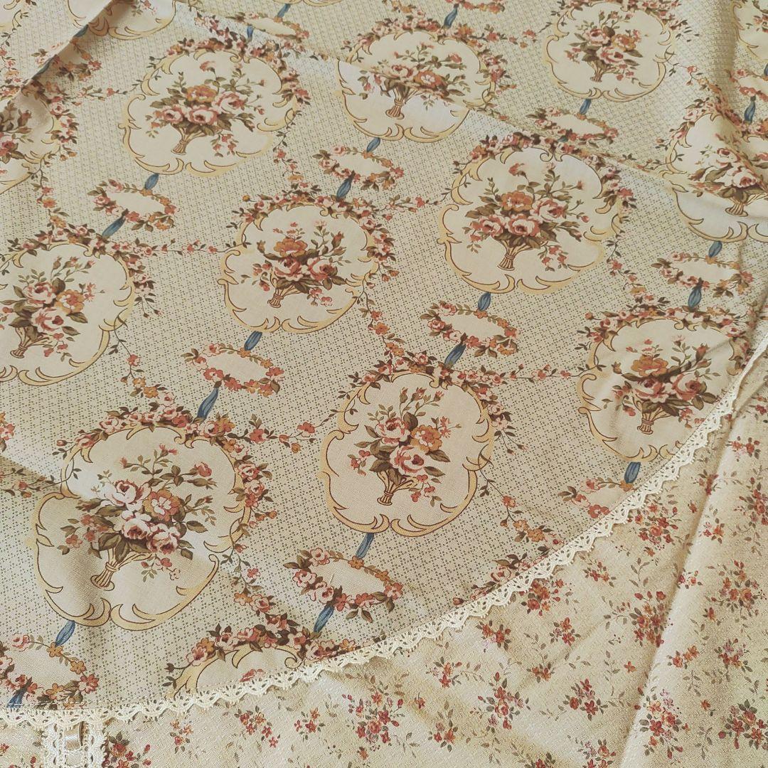 マニー ファブリック　ローズ　リボン テーブルクロス 新品