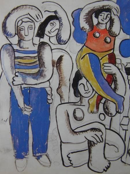 Lejer、Perroquet、希少画集画、状態良好、新品高級額装付