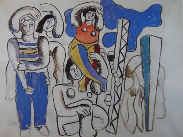 Lejer、Perroquet、希少画集画、状態良好、新品高級額装付