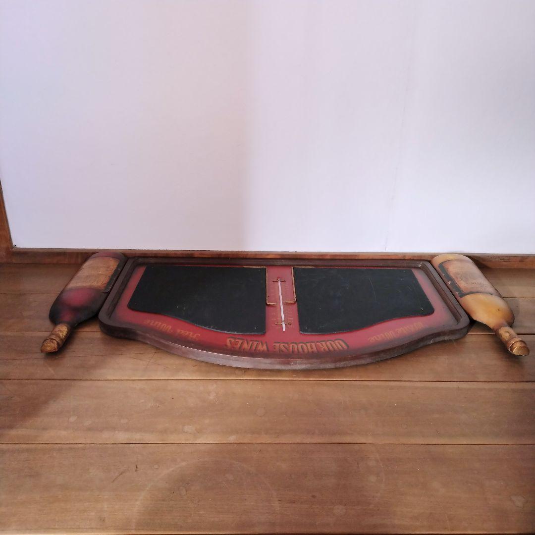 ワイン 木製 パネル 白/赤ワイン 黒板 温度計付き サインボード アンティーク