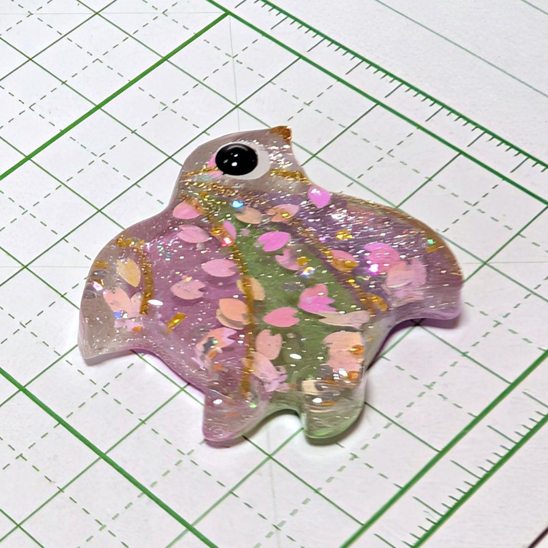 千鳥（訳あり）　レジンヘアゴム　桜吹雪