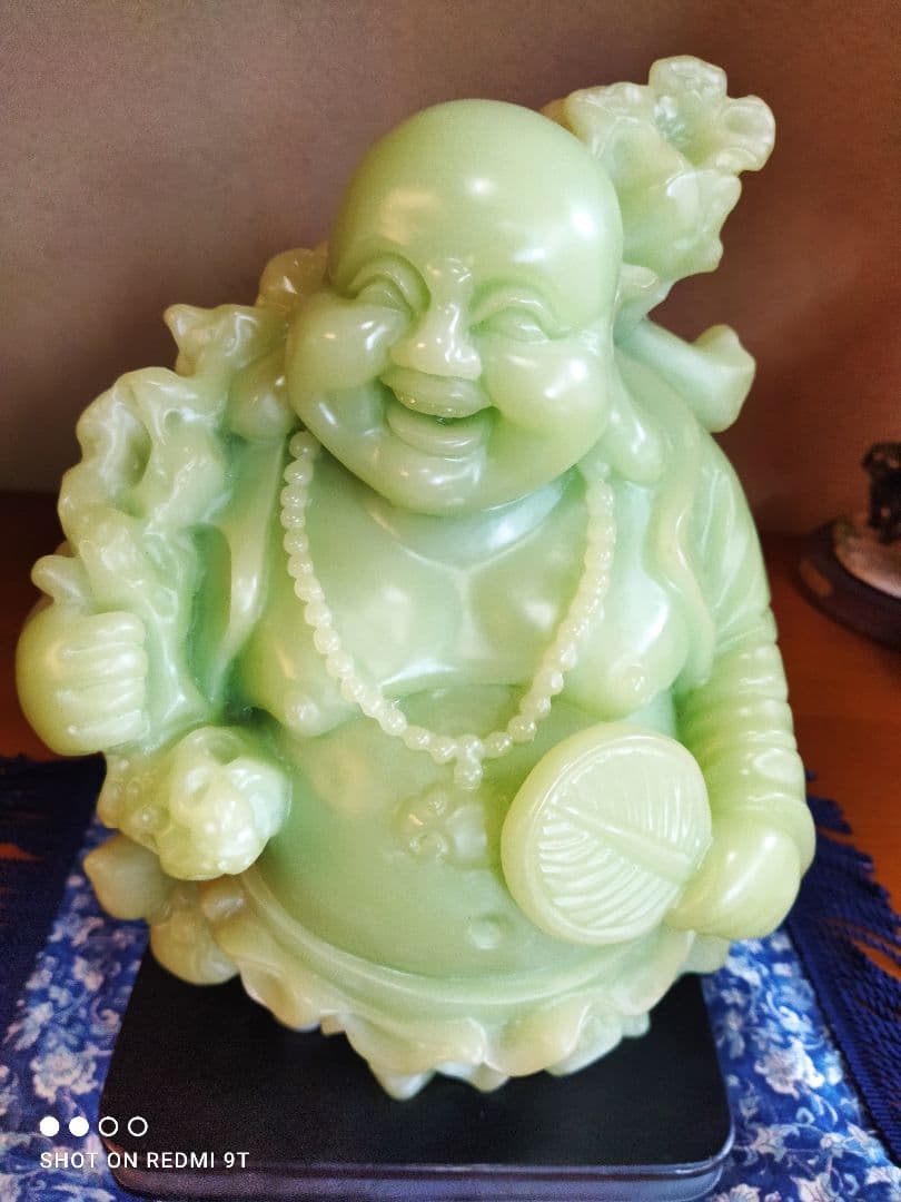 大黒様 七福神 翡翠 石 置物 彫刻 古美術布袋様 - メルカリ