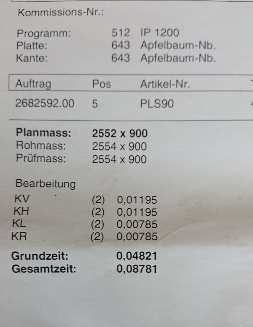 新品ドイツ製 特大 メラミン カウンター テーブル (2552×900×40㎜)