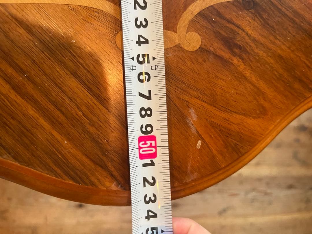 サイドテーブル コーヒーテーブル 猫脚 象嵌 アンティーク 花台 コンソール