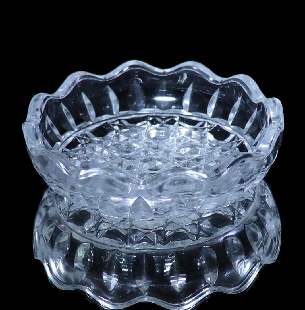 オールド・バカラ 稀少 丸型 切子皿 トレイ ディアマン・ピエーリー 小皿