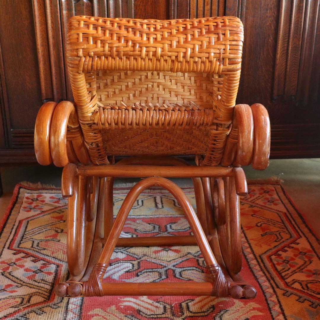 ロッキングチェア　キッズチェア　ラタン　籐