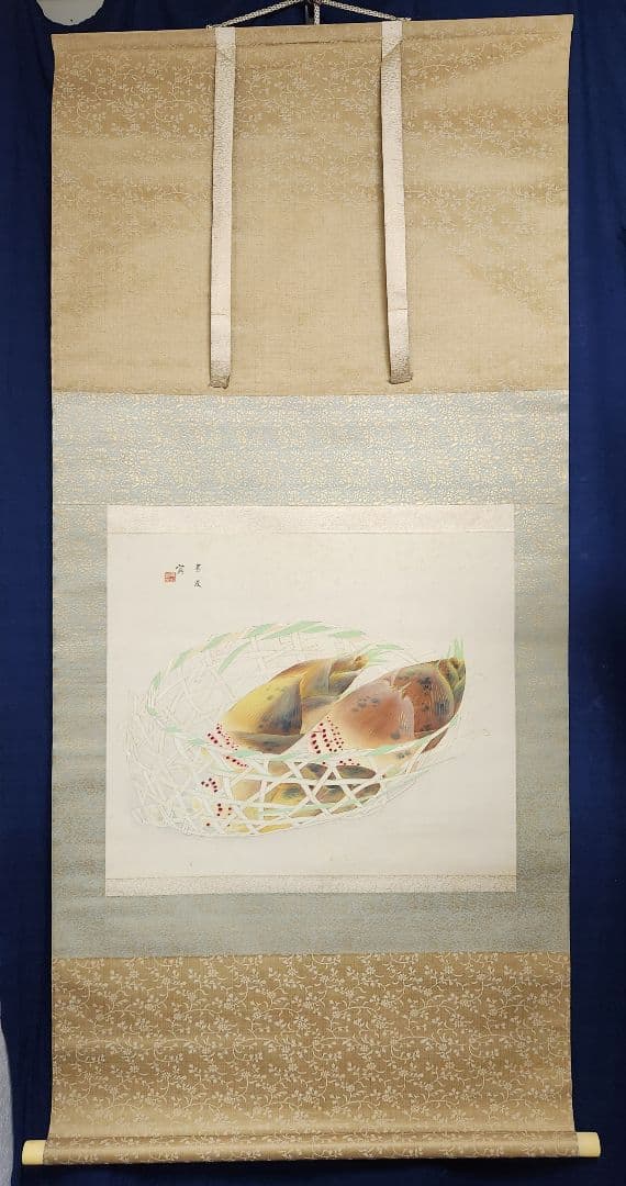 京の筍図】今中素友 2637 タケノコ 共箱 掛け軸 肉筆 - メルカリ