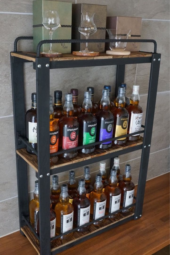 「新作」ウィスキーワゴン　落下防止完全版　男前　インダストリアル