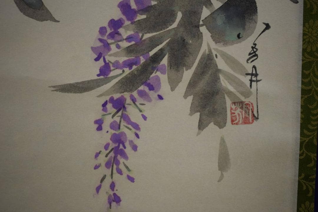 不詳/作者不詳/梅椿藤/桐共箱付/布袋屋掛軸HH-836