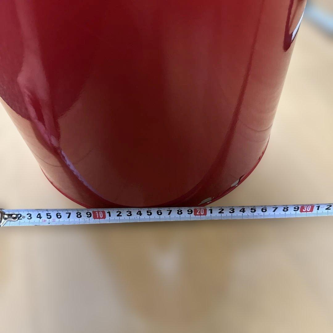 金属製　レトロ　ダストボックス　赤