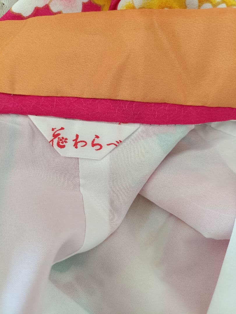 マゼンダピンク、アンティーク風の着物にミニだらり帯