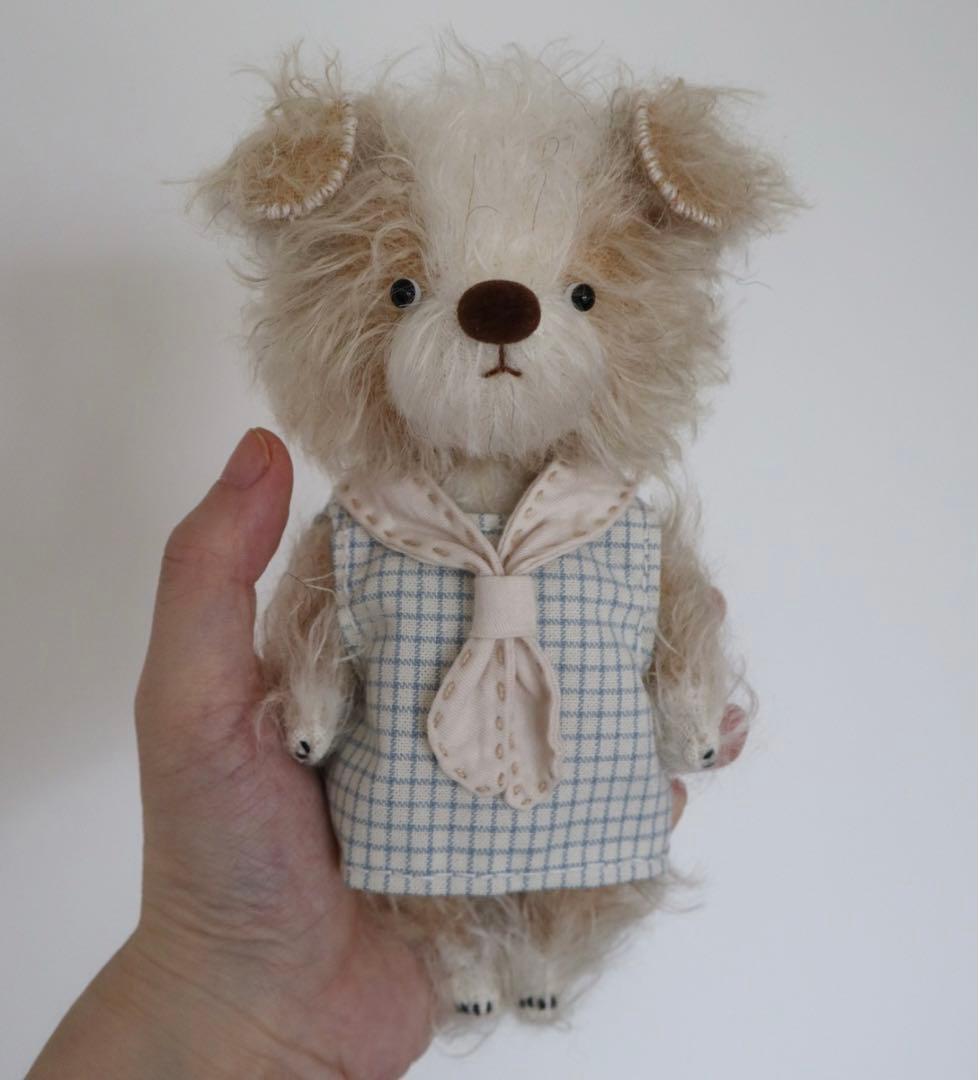 優しいボタン耳ワンワン ぬいぐるみ アーティストベア 海外作家様 ぬいぐるみ 犬