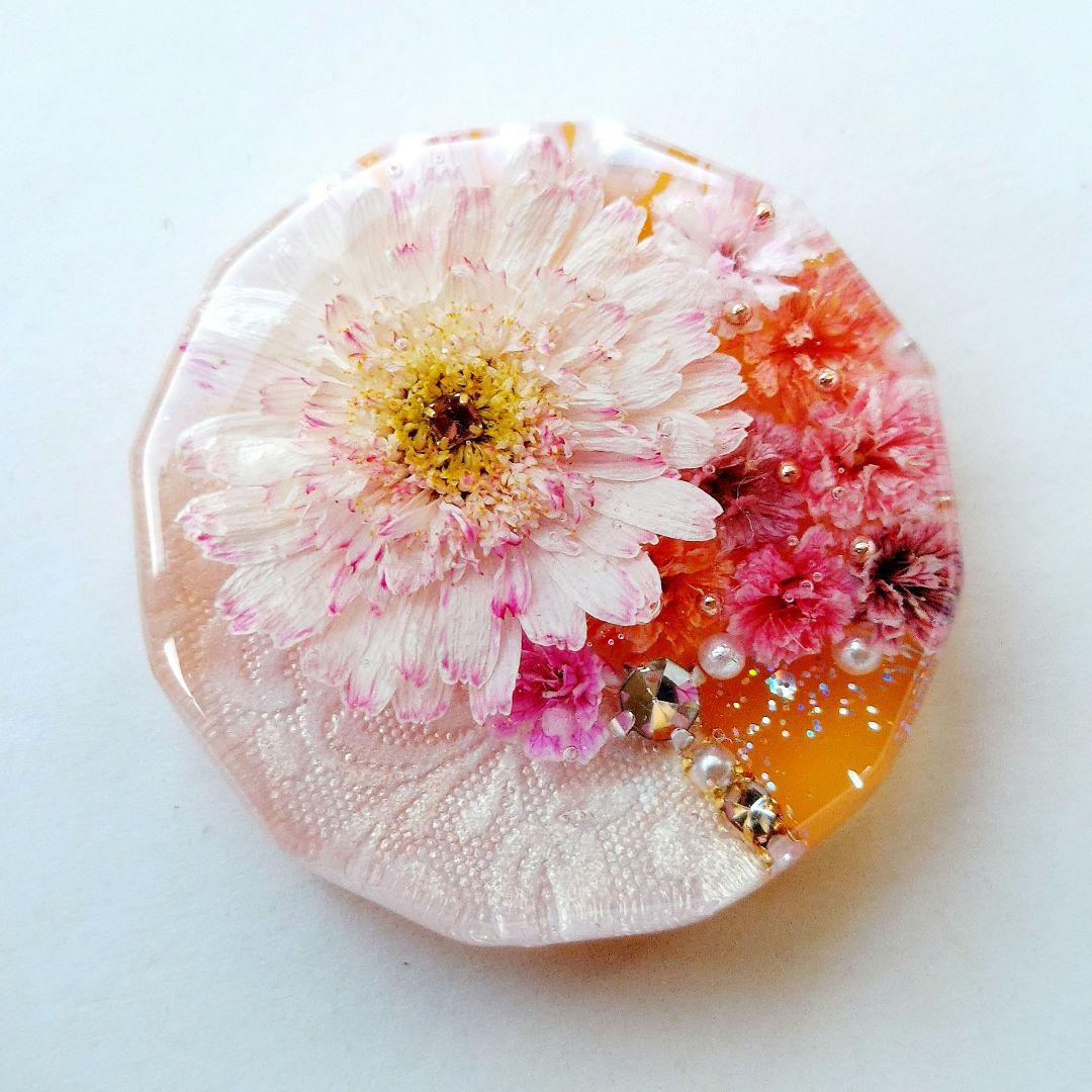 1347】レジンマトリカリアヘアゴムポニーフックブロ―チハンドメイド