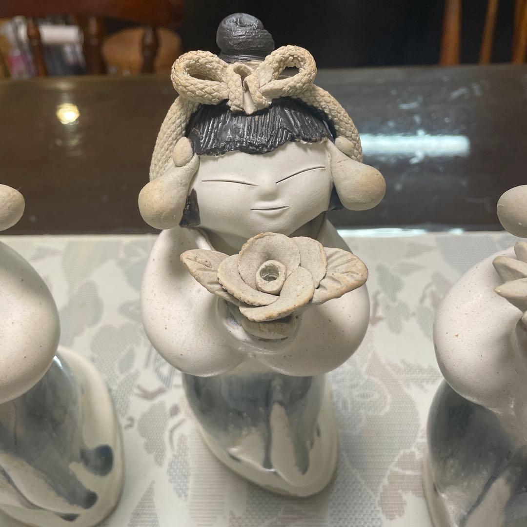 【希少】青芳人形 砥部焼 念ずれば花ひらく 初代青芳