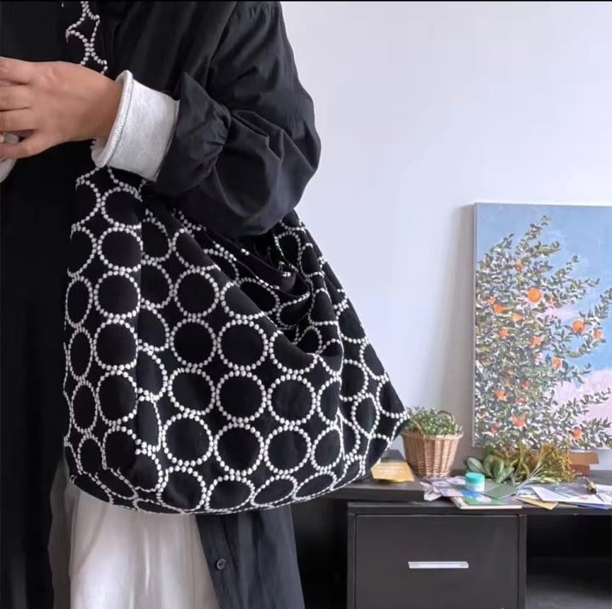 ハンドメイド　タンバリン　ショルダー　バッグ　ミナペルホネン