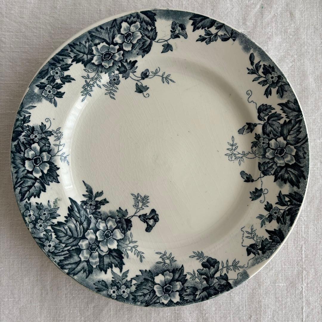 フランスアンティーク ムーランデルー Marie Louiseプレート2枚セット