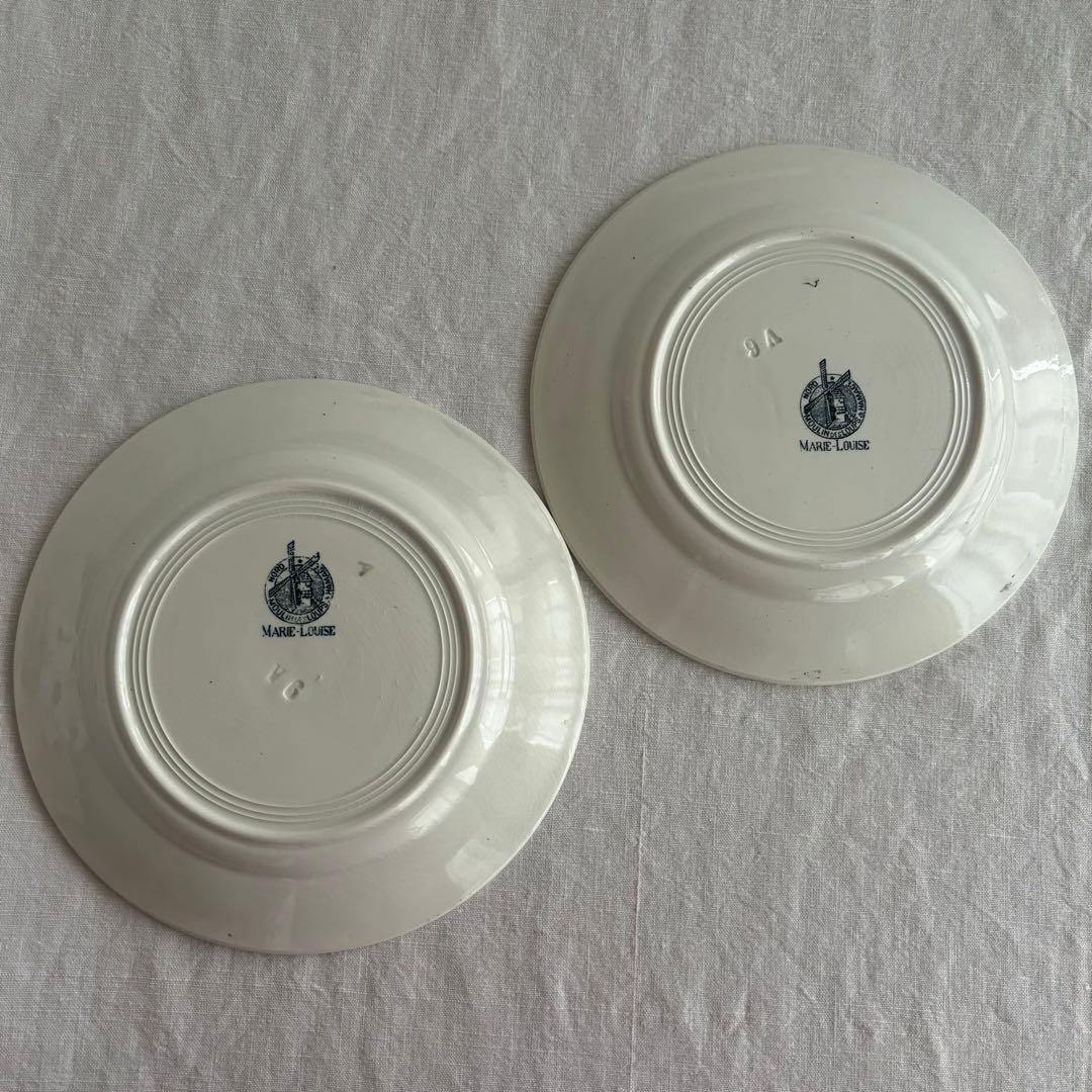 フランスアンティーク ムーランデルー Marie Louiseプレート2枚セット