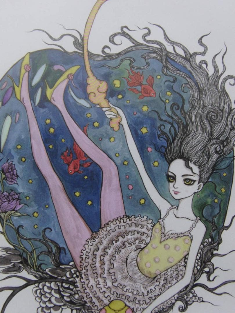 天野弓彦、【Girl】、希少な額装用画集より、状態良好、新品額装付