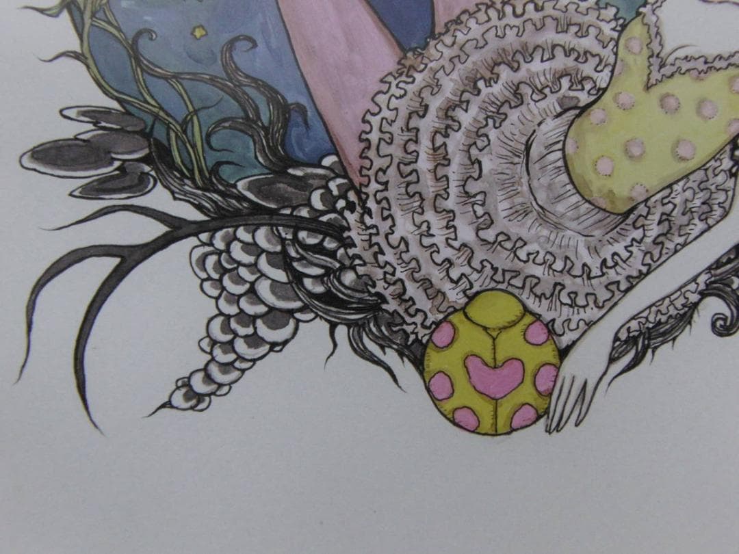 天野弓彦、【Girl】、希少な額装用画集より、状態良好、新品額装付